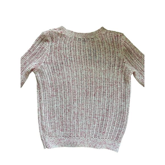 Talbots Sweater Womens Medium Petite Open Knit Crewneck Pullover Spring Cotton - Picture 2 of 8